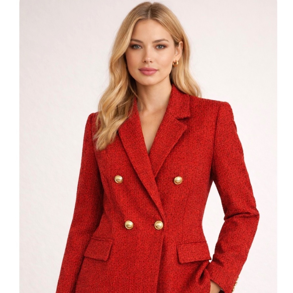 *NEW* Nanette Lepore Red Riding Hood Jacket / Blazer, Pearl Buttons, Size 8, NWT